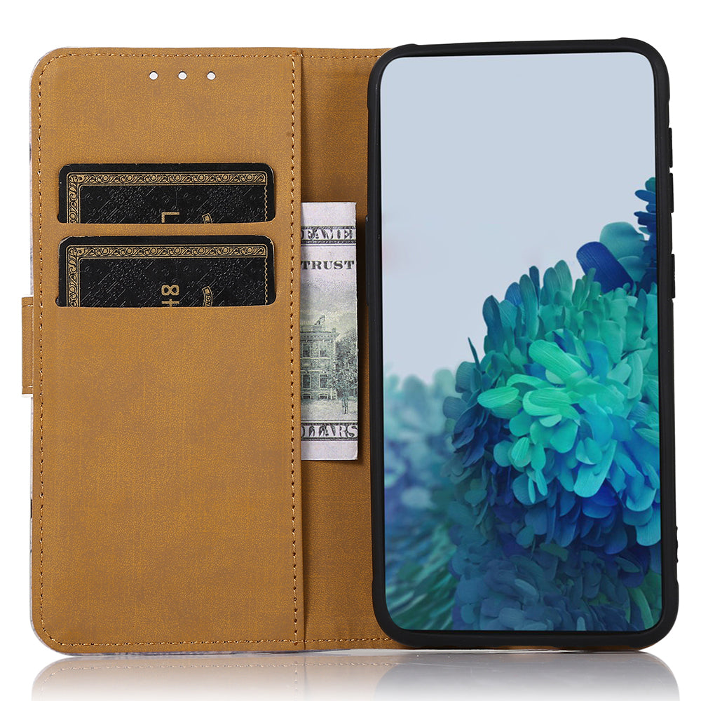 Kožené pouzdro na peněženku na telefon Samsung Galaxy F14 5G s potiskem vzoru Kožené pouzdro na peněženku na telefon Samsung Galaxy F14 5G s potiskem vzoru